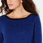 Karen Scott Suéter Feminino de Algodão com Acabamento Contrastado Azul Tamanho XS