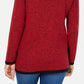 Karen Scott Suéter Feminino de Algodão com Acabamento Contrastado Vermelho Tamanho P