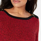 Karen Scott Suéter Feminino de Algodão com Acabamento Contrastado Vermelho Tamanho P