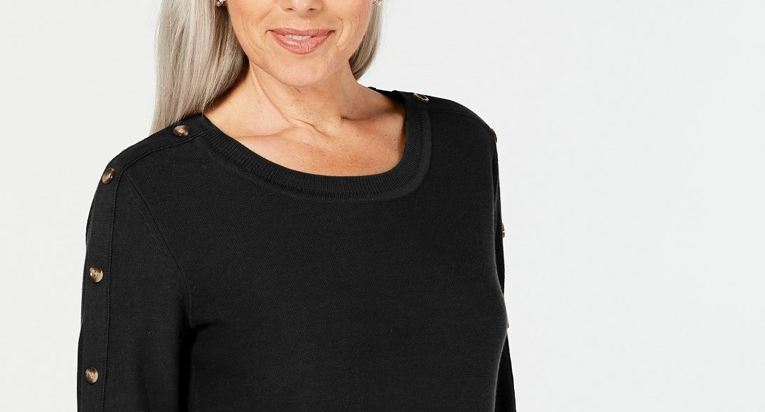 Karen Scott Suéter Feminino Manga 3/4 Preto Tamanho Médio