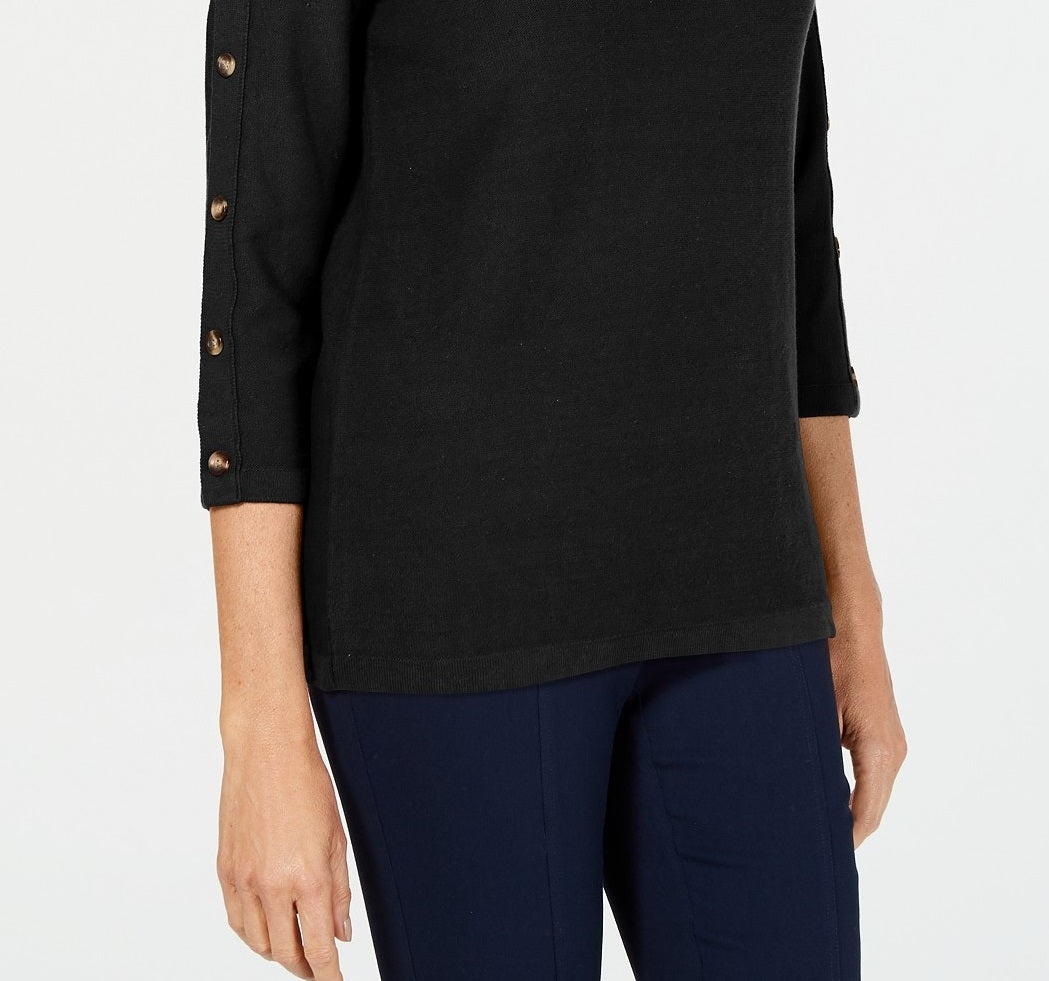 Karen Scott Suéter Feminino Manga 3/4 Preto Tamanho Médio