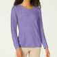 Karen Scott Suéter Feminino Patchwork com Ponto Roxo Tamanho P