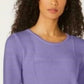 Karen Scott Suéter Feminino Patchwork com Ponto Roxo Tamanho P