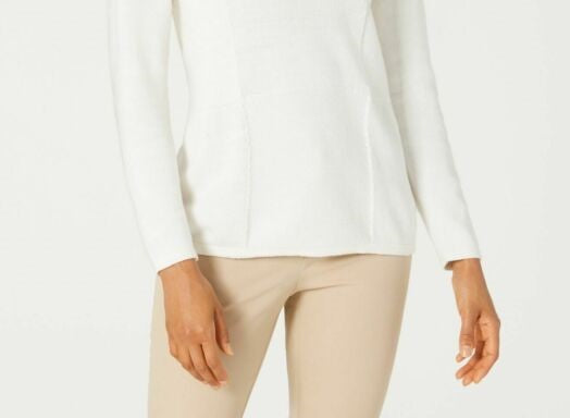 Karen Scott Suéter Feminino Patchwork com Ponto Branco Tamanho Grande