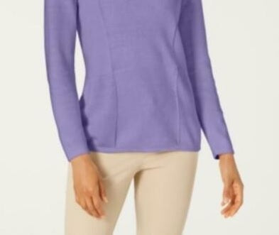 Karen Scott Suéter Feminino Patchwork com Ponto Roxo Tamanho P