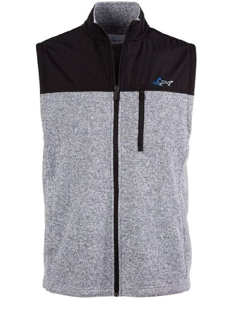 Colete de lã Birdseye masculino Greg Norman, cinza, tamanho grande