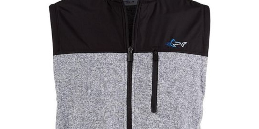Colete de lã Birdseye masculino Greg Norman, cinza, tamanho grande