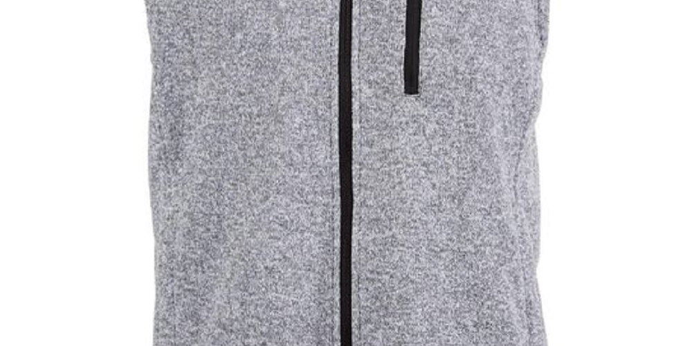 Colete de lã Birdseye masculino Greg Norman, cinza, tamanho grande