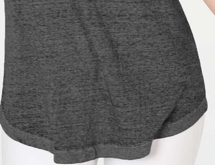 Blusa estilo burnout feminina com bolso no peito, preta, tamanho médio