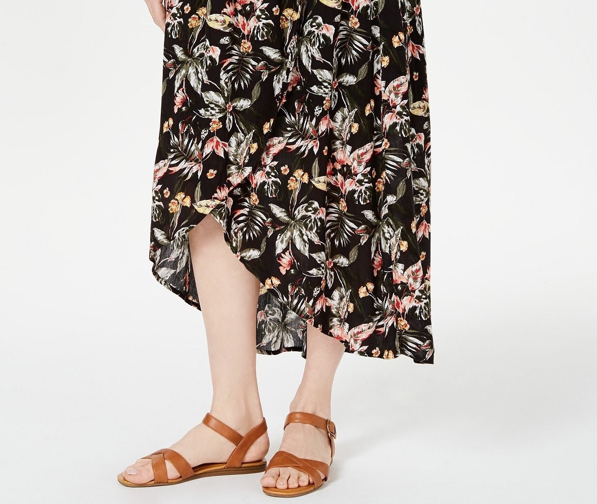 Saia feminina estampada alta e baixa estilo Trpic Wndr tamanho grande