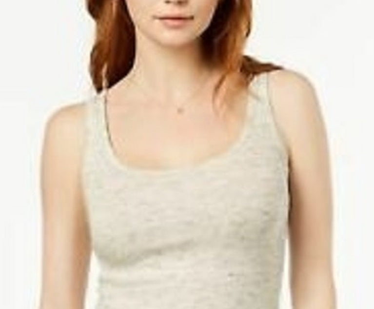 Blusa feminina com decote redondo Maison Jules, bege, cáqui, tamanho grande