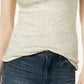 Blusa feminina com decote redondo Maison Jules, bege, cáqui, tamanho grande