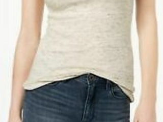 Maison Jules Women's Scoop-Neck Tank Beigekhaki Size Large
