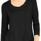 Camiseta feminina Maison Jules com decote redondo, preta, tamanho pequeno