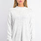 Karen Scott Suéter Feminino Gola Mock Shimmer Branco Tamanho Grande