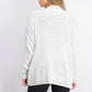 Karen Scott Suéter Feminino Gola Mock Shimmer Branco Tamanho Grande