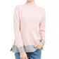 Karen Scott Suéter feminino Erin Cotton com gola alta, rosa, tamanho médio