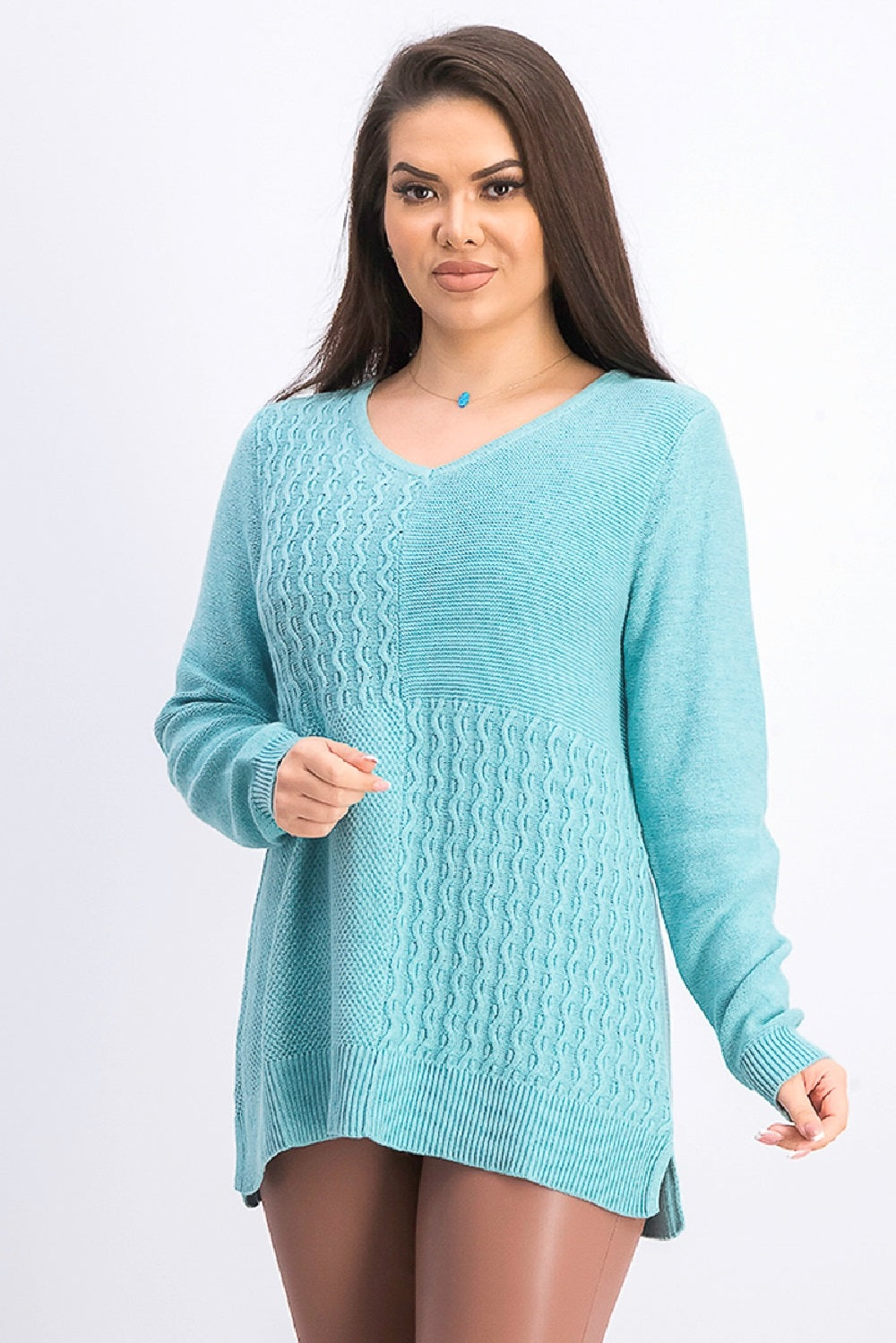 Suéter feminino Karen Scott de algodão com pontos mistos, tamanho GG