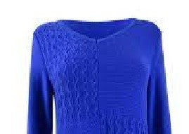Suéter feminino Karen Scott de algodão com pontos mistos, azul, tamanho X-S