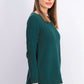 Suéter feminino Karen Scott de algodão com pontos mistos, verde, tamanho pequeno