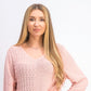 Suéter feminino Karen Scott de algodão com pontos mistos, rosa, tamanho grande