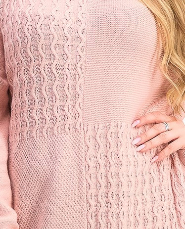 Suéter feminino Karen Scott de algodão com pontos mistos, rosa, tamanho grande