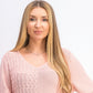 Karen Scott Suéter Feminino de Algodão com Ponto Misto Ks Rosa Chá Tamanho Extra Grande