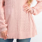 Karen Scott Suéter Feminino de Algodão com Ponto Misto Ks Rosa Chá Tamanho Extra Grande