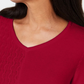 Karen Scott Suéter Feminino de Algodão com Ponto Misto Vermelho Brilhante Tamanho Grande