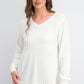 Suéter feminino Karen Scott de algodão com pontos mistos, branco, tamanho pequeno