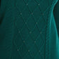 Karen Scott Suéter Feminino Tricô com Cordão e Contas Verde Tamanho P