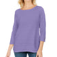 Karen Scott Suéter Feminino Canelado Manga 3/4 Roxo Tamanho XXG