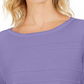 Karen Scott Suéter Feminino Canelado Manga 3/4 Roxo Tamanho XXG