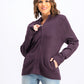 Karen Scott Cardigan Feminino com Zíper Frontal Roxo Tamanho Grande