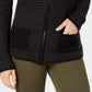 Karen Scott Cardigan Feminino Texturizado com Zíper Frontal Preto Tamanho Grande