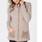 Karen Scott Cardigan Feminino Texturizado com Zíper Frontal Preto Tamanho Médio