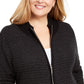 Karen Scott Cardigan Feminino Texturizado com Zíper Frontal Marrom Tamanho P