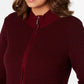 Karen Scott Cardigan Feminino Texturizado com Zíper Frontal Preto Tamanho P