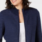 Karen Scott Cardigan Feminino Texturizado com Zíper Frontal Azul Marinho Tamanho P