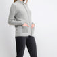 Karen Scott Cardigan Feminino Texturizado com Zíper Frontal Cinza Tamanho Grande
