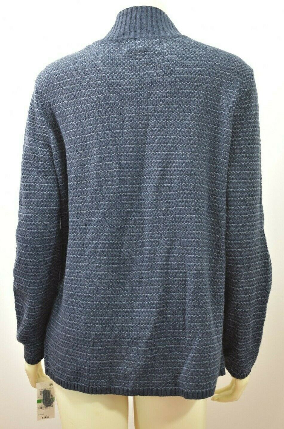 Cardigan texturizado feminino Karen Scott com zíper frontal, tamanho azul-marinho, extra grande