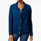 Karen Scott Cardigan Feminino Azul com Botões Frontais e Gola Xale, Tamanho Pequeno