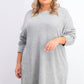 Túnica feminina Karen Scott Plus Size com bainha curva, cinza, tamanho 1X