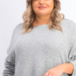 Túnica feminina Karen Scott Plus Size com bainha curva, cinza, tamanho 1X