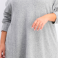 Túnica feminina Karen Scott Plus Size com bainha curva, cinza, tamanho 1X