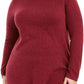 Túnica feminina Karen Scott Plus Size com bainha curva, vermelha, tamanho 0X