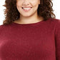 Túnica feminina Karen Scott Plus Size com bainha curva, vermelha, tamanho 0X
