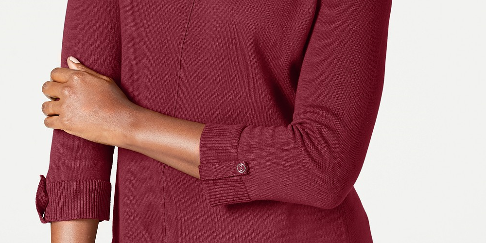 Suéter feminino Karen Scott de algodão, preto, tamanho extra pequeno