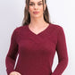Karen Scott Suéter Feminino Manga Longa Gola V Vermelho Tamanho XS