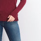 Karen Scott Suéter Feminino Manga Longa Gola V Vermelho Tamanho XS